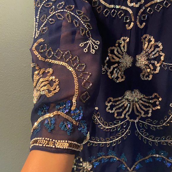 Needle and Thread Sequence and Beaded Dress - Picture 3 of 4